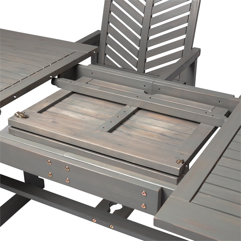 5-Piece Extendable Outdoor Patio Dining Set - Brown