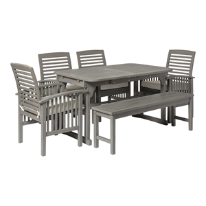 6-piece classic outdoor patio dining set - grey wash