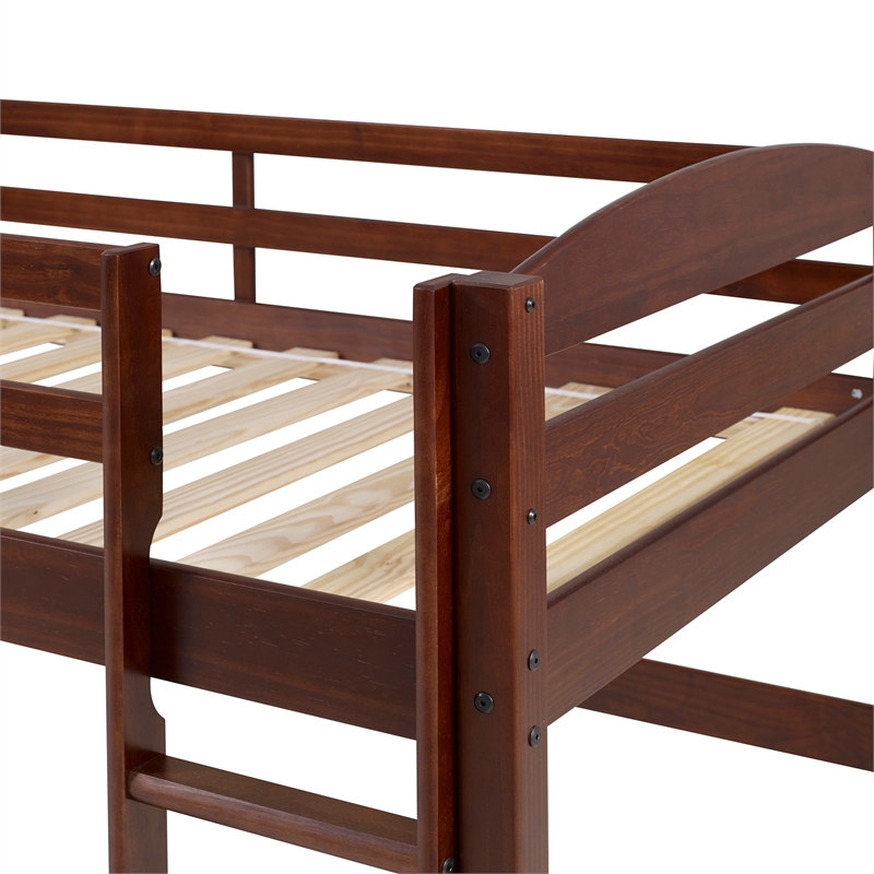 Solid Wood Low Twin Loft Bed - Walnut | Cymax Business