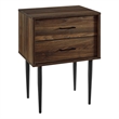 Wood Modern End Table with black metal handles - Dark Walnut