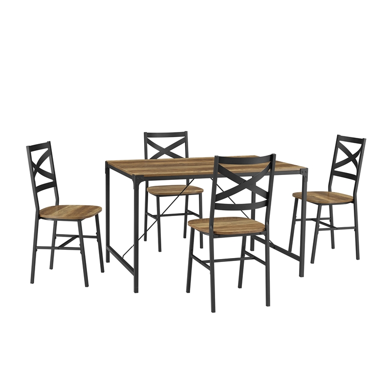 walker edison 5-piece wood dining set walker edison 5-piece wood dining set
