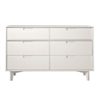 6-Drawer Groove Handle Wood Dresser - White