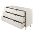 6-Drawer Groove Handle Wood Dresser - White