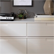 6-Drawer Groove Handle Wood Dresser - White
