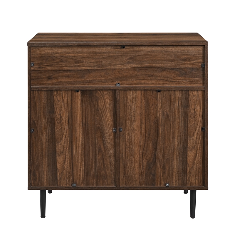 32 Modern Metal Door Accent Cabinet Dark Walnut Cymax Business   1971295 4 L 