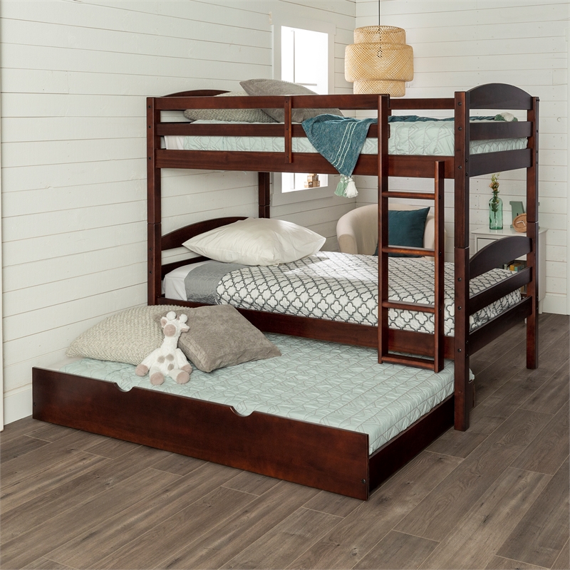 Walker Edison Solid Wood Twin Over, Solid Wood Twin Headboard With Storage