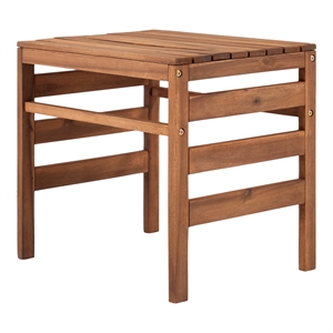 walker edison modular outdoor acacia side table in brown