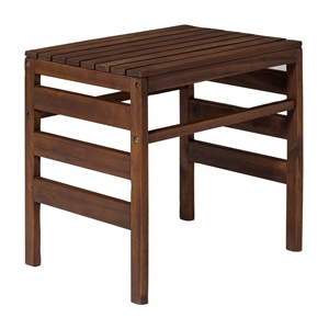 walker edison modular outdoor acacia side table in dark brown