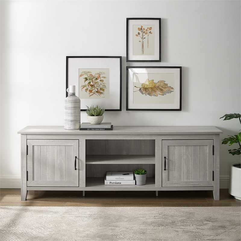 Walker Edison Simple Modern Wood TV Stand for TVs up to 78