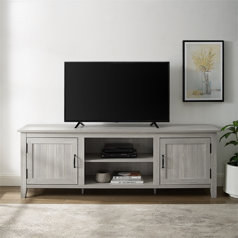 Walker Edison Simple Modern Wood TV Stand for TVs up to 78