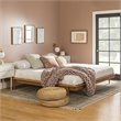 Walker Edison Spindle Mid-Century Solid Pine Wood Platform Bed Frame in Caramel