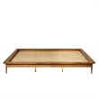 Walker Edison Spindle Mid-Century Solid Pine Wood Platform Bed Frame in Caramel