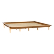 Walker Edison Spindle Mid-Century Solid Pine Wood Platform Bed Frame in Caramel