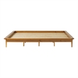 Walker Edison Spindle Mid-Century Solid Pine Wood Platform Bed Frame in Caramel