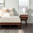 King Mid Century Modern Solid Wood Platform Bed - Walnut