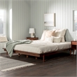 King Mid Century Modern Solid Wood Platform Bed - Walnut