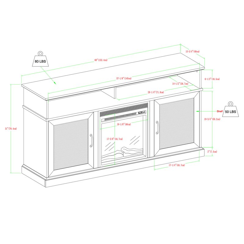 Walker Edison Dayton Engineered Wood TV Stand for TVs up to 65" Slate