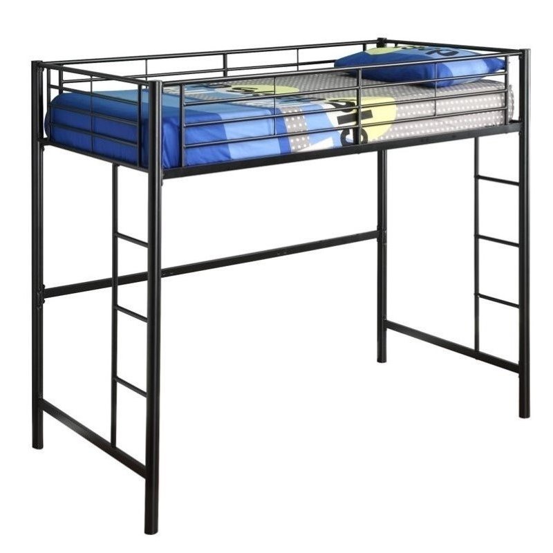Metal Twin Loft Bunk Bed In Black, Bunk Beds And Loft Beds