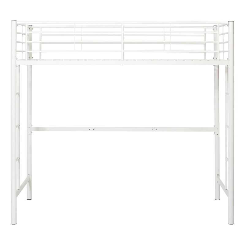 Walker Edison Sunrise Powder-Coated Metal Twin Loft Bunk Bed in White