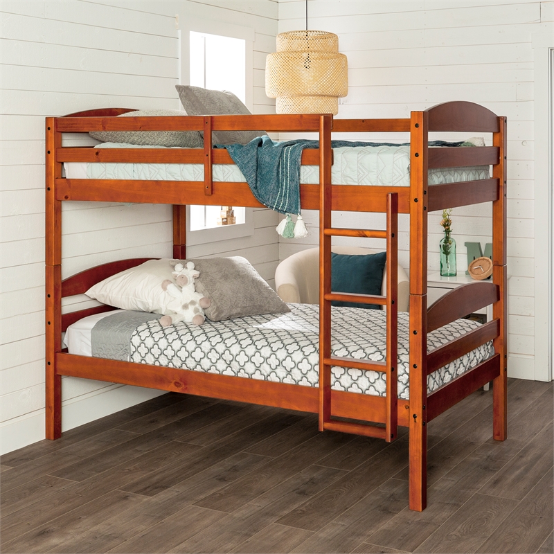Walker Edison Twin Over Wood Bunk, We Furniture Twin Over Twin Solid Wood Bunk Bed Natural