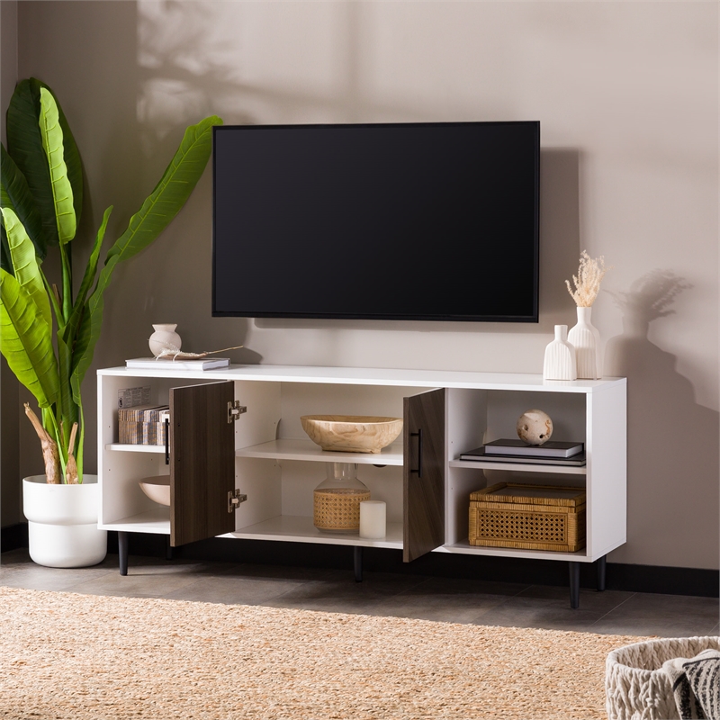 Faux-Bookmatch 2-Door TV Stand for TVs up to 65