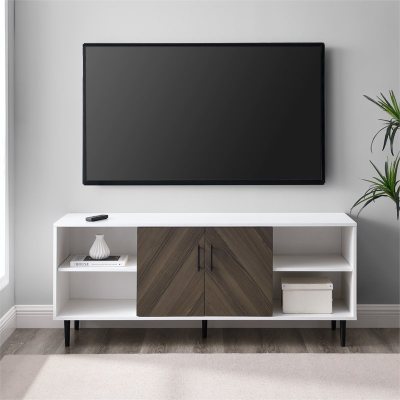 Faux-Bookmatch 2-Door TV Stand for TVs up to 65