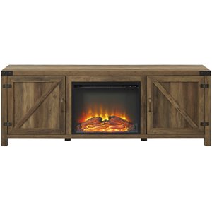 farmhouse barn door fireplace tv stand for tvs up to 80