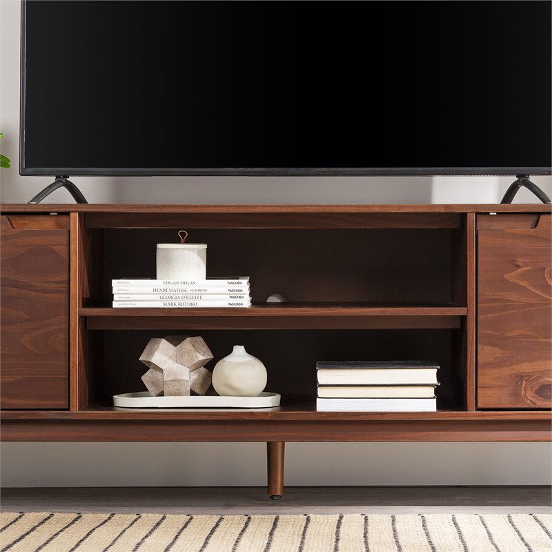 Walker Edison Adair Modern Solid Pine Wood TV Stand for TVs up to 70