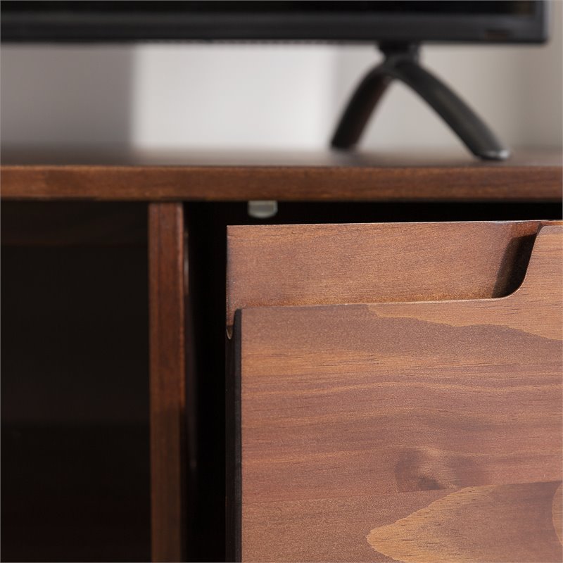Walker Edison Adair Modern Solid Pine Wood TV Stand for TVs up to 70