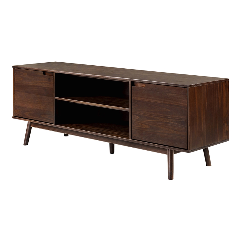 Walker Edison Adair Modern Solid Pine Wood TV Stand for TVs up to 70