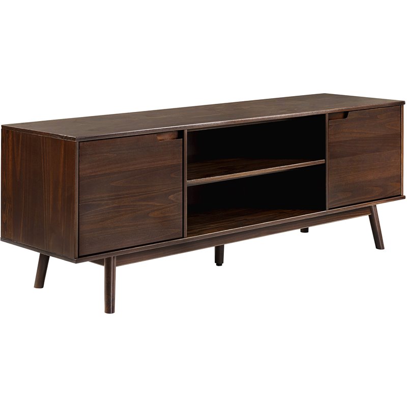 Walker Edison Adair Modern Solid Pine Wood TV Stand for TVs up to 70