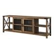 Walker Edison Metal X Farmhouse Wood TV Stand for TVs up to 85&quot in Rustic Oak