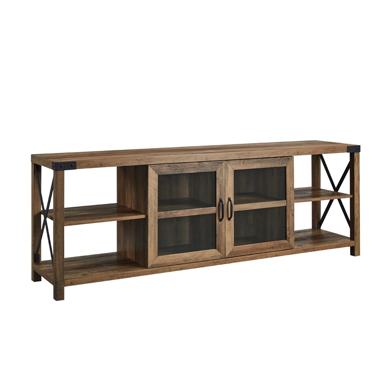 Walker Edison Metal X Farmhouse Wood TV Stand for TVs up to 85