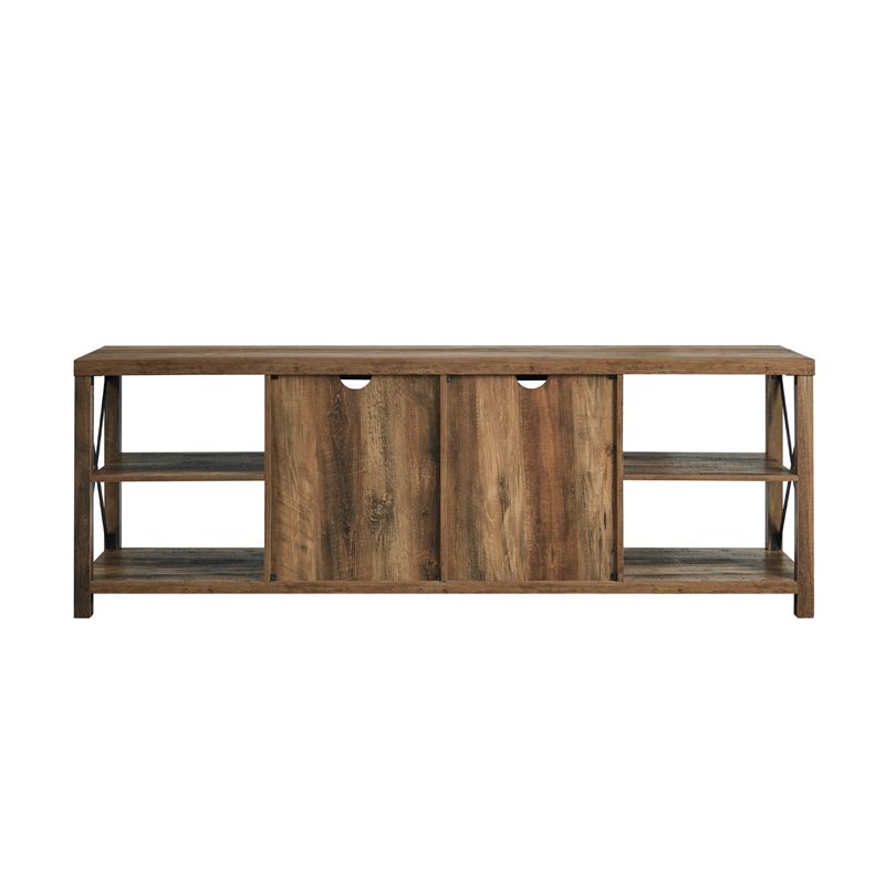 Walker Edison Metal X Farmhouse Wood TV Stand for TVs up to 85