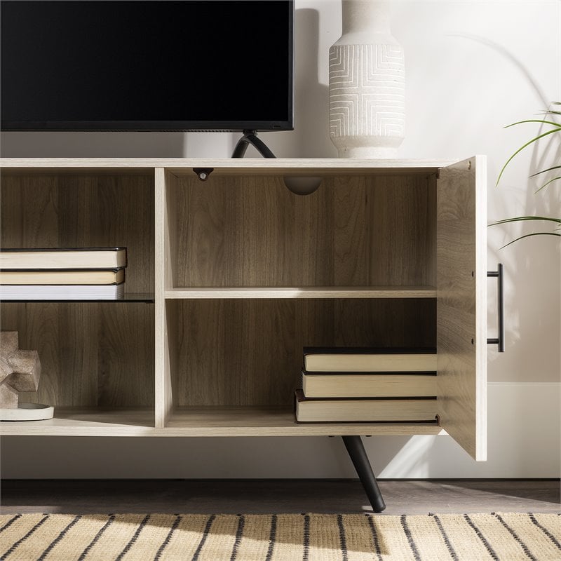 Walker Edison Nora Warp-Resistant MDF Wood TV Stand for TVs up to 80