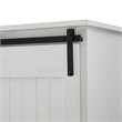 Modern Farmhouse Grooved Sliding Door Tall Storage Cabinet in Brushed White