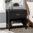 Lydia 1-Drawer Classic Solid Wood Bedroom Nightstand in Black