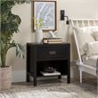 Lydia 1-Drawer Classic Solid Wood Bedroom Nightstand in Black