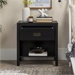 Lydia 1-Drawer Classic Solid Wood Bedroom Nightstand in Black