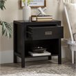 Lydia 1-Drawer Classic Solid Wood Bedroom Nightstand in Black