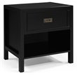 Lydia 1-Drawer Classic Solid Wood Bedroom Nightstand in Black