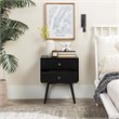 Mid Century Modern 2-Drawer Bedroom Nightstand in Black