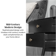 Mid Century Modern 2-Drawer Bedroom Nightstand in Black
