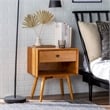 Mid Century Modern 1-Drawer Bedroom Nightstand in Black