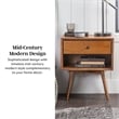 Mid Century Modern 1-Drawer Bedroom Nightstand in Black