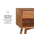 Mid Century Modern 1-Drawer Bedroom Nightstand in Black