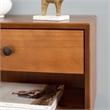 Mid Century Modern 1-Drawer Bedroom Nightstand in Black