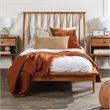 Walker Edison Spindle Mid-Century Solid Pine Wood Twin-Sized Bed Frame - Caramel