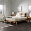 Walker Edison Spindle Modern Solid Pine Wood Platform Bed Frame in Caramel