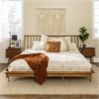 Walker Edison Spindle Modern Solid Pine Wood Platform Bed Frame in Caramel